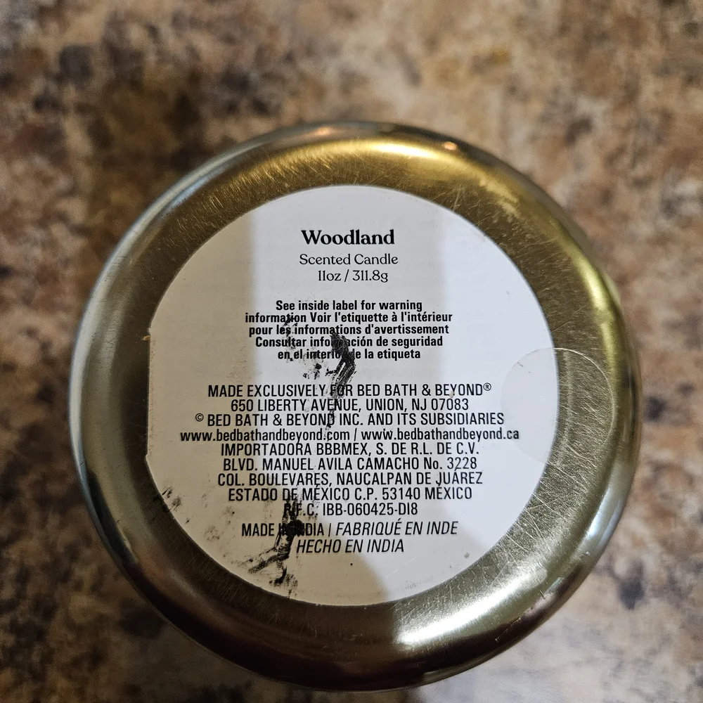 Woodland Scented Gold Metal Candle